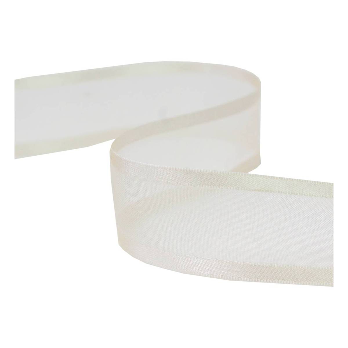 Ivory Organza Satin-Edged Ribbon 25mm x 4m | Hobbycraft