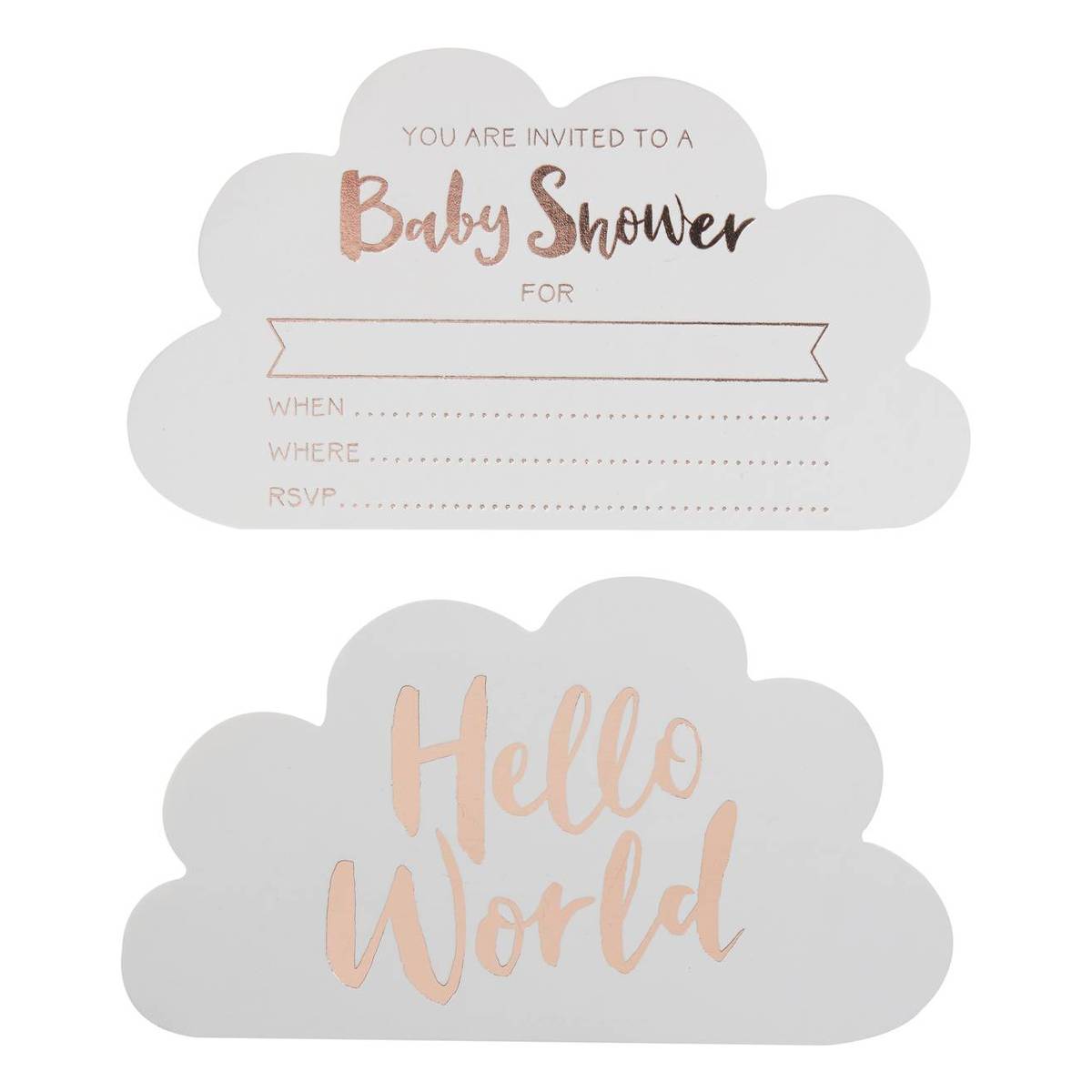 Ginger Ray Hello World Baby Shower Invitations 10 Pack Hobbycraft