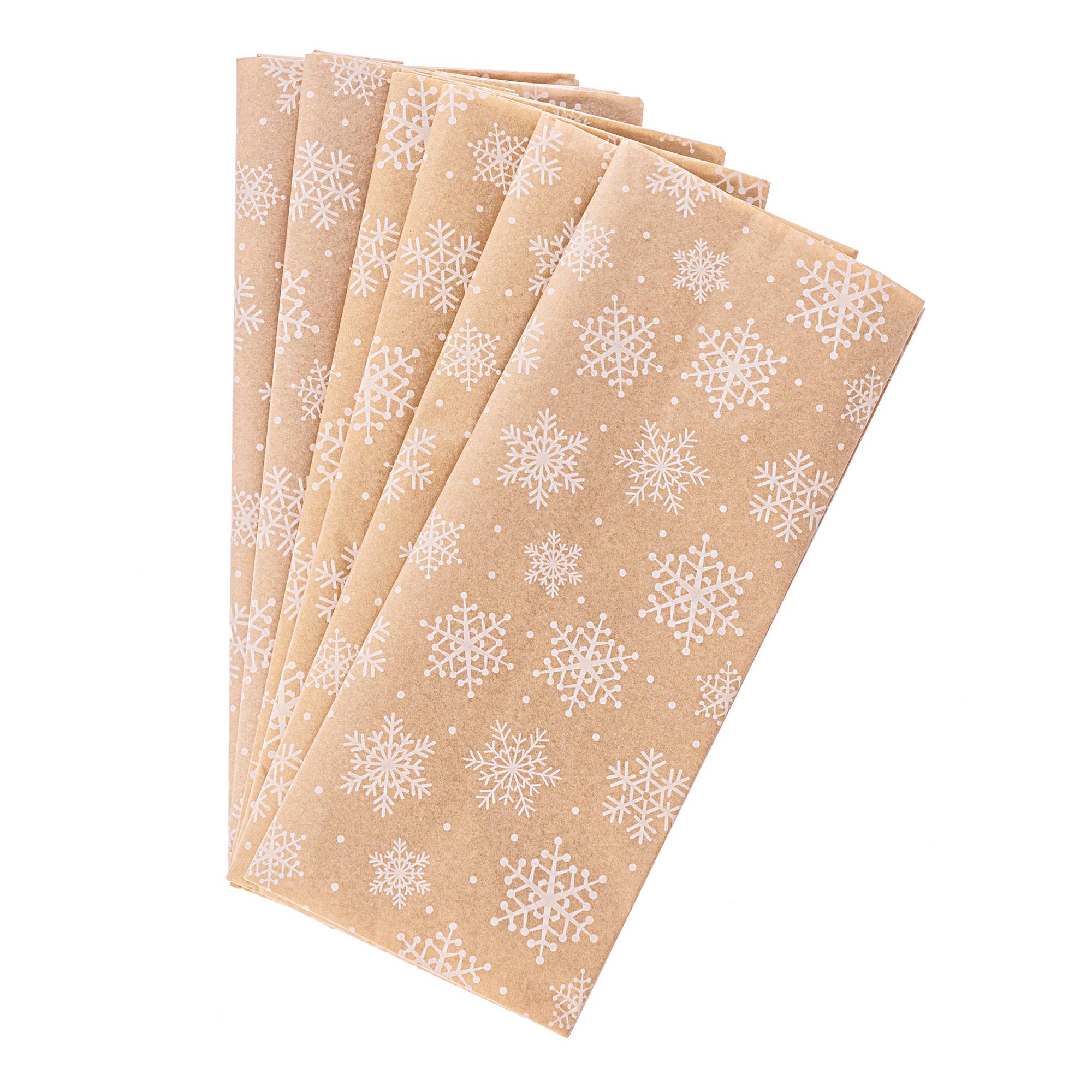 Kraft Snowflake Tissue Paper 50cm x 75cm 6 Pack Hobbycraft