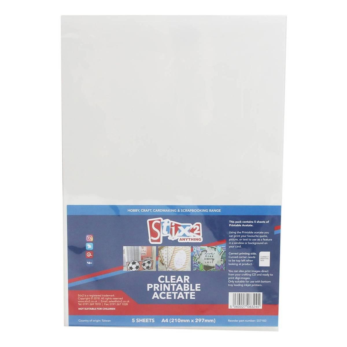 2 Anything Clear Printable Acetate Sheets A4 5 Pack | Hobbycraft