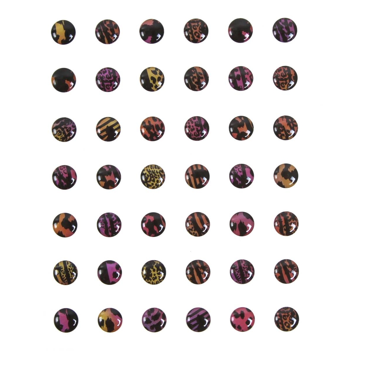 Coloured Leopard Adhesive Gems 10mm 42 Pack Hobbycraft