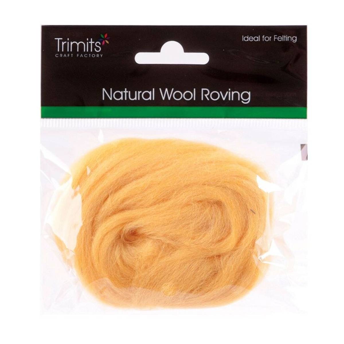 Trimits Natural Felting Roving Wool 10 g Yellow