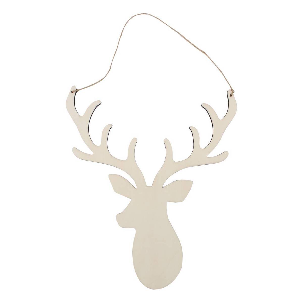 Buy Wooden Stag Head Hanging Decoration 30cm for GBP 2.00 | Hobbycraft UK