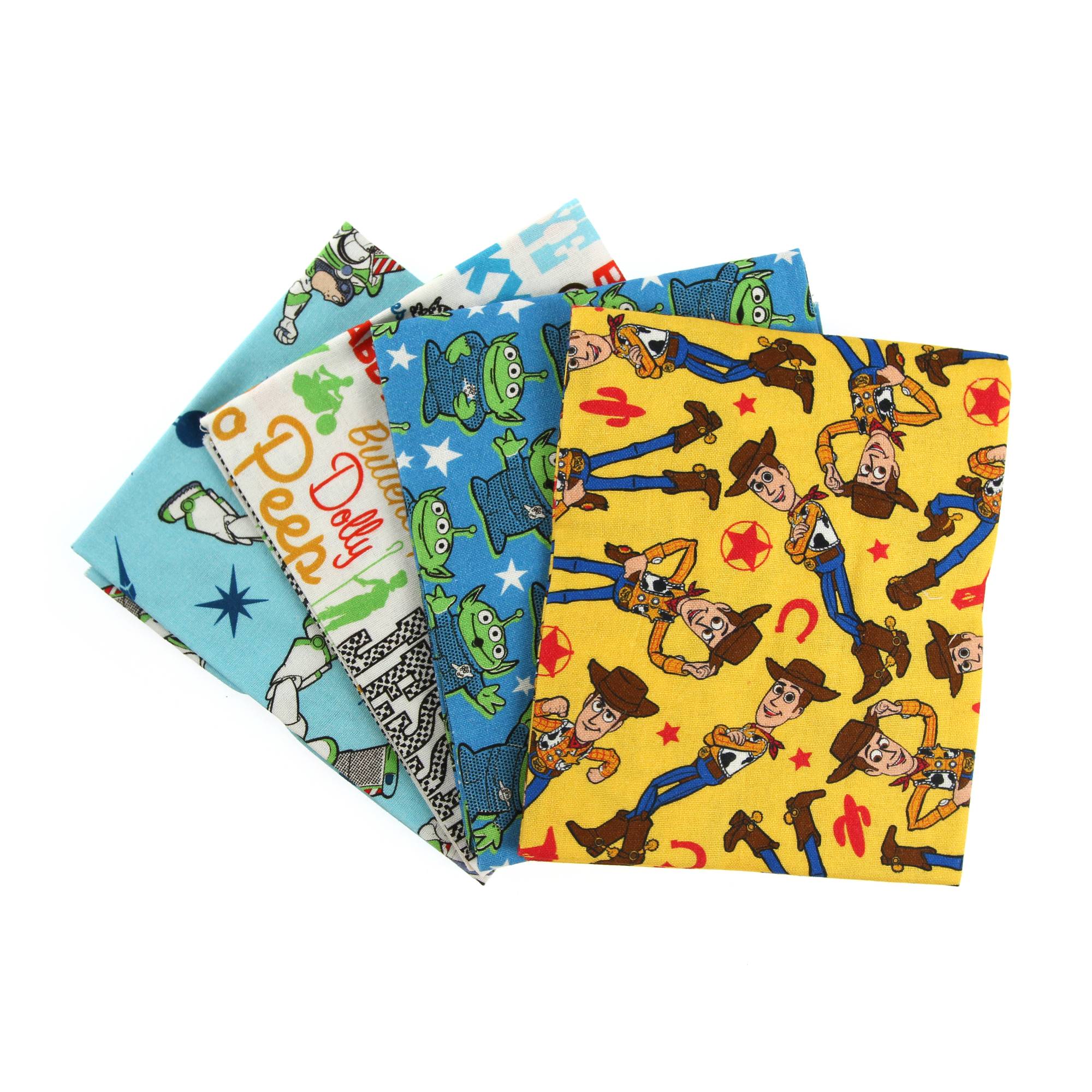 Woody and Buzz Cotton Fat Quarters 4 Pack Hobbycraft