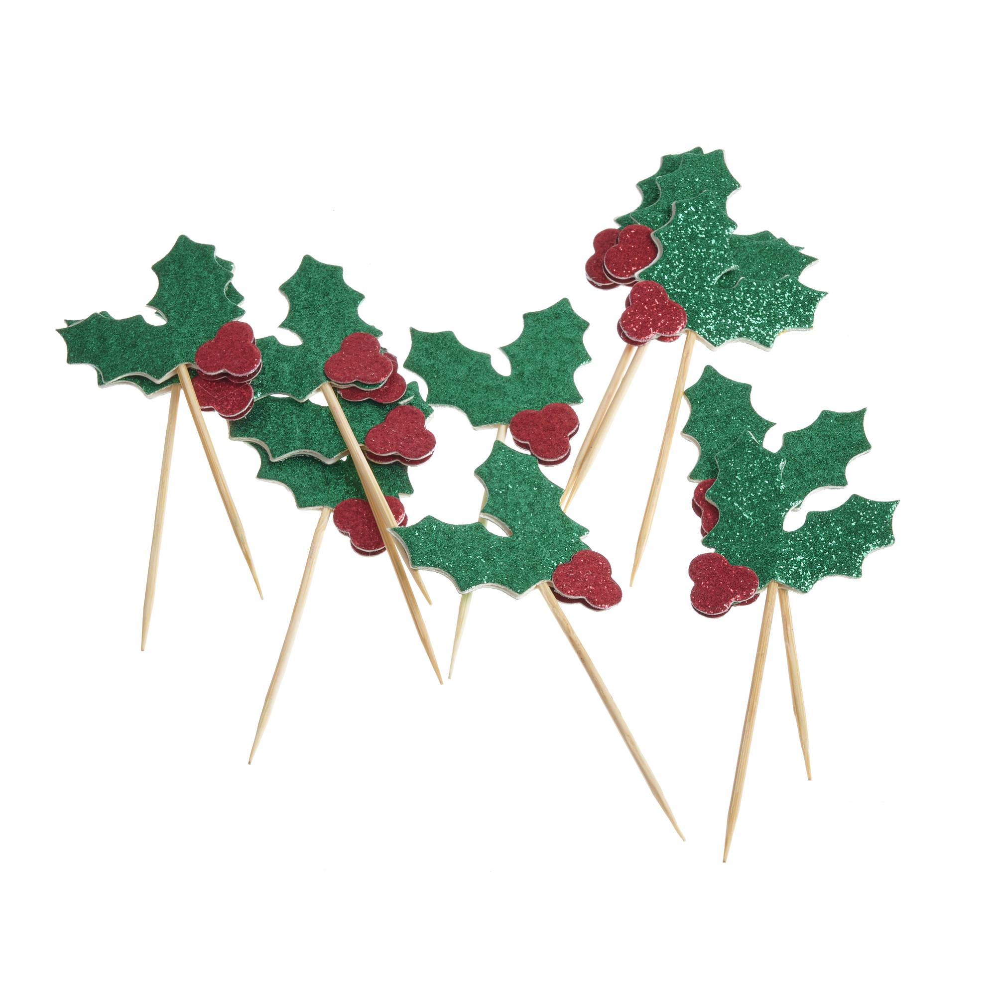 Holly Cupcake Toppers 12 Pack Hobbycraft
