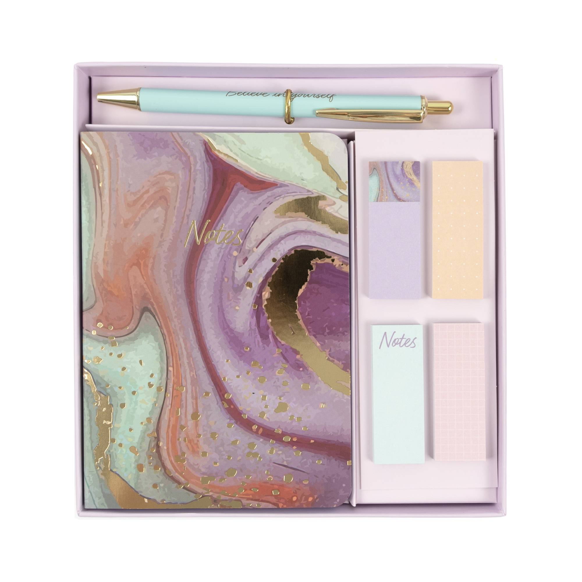 Purple Marble Stationery Gift Set Hobbycraft