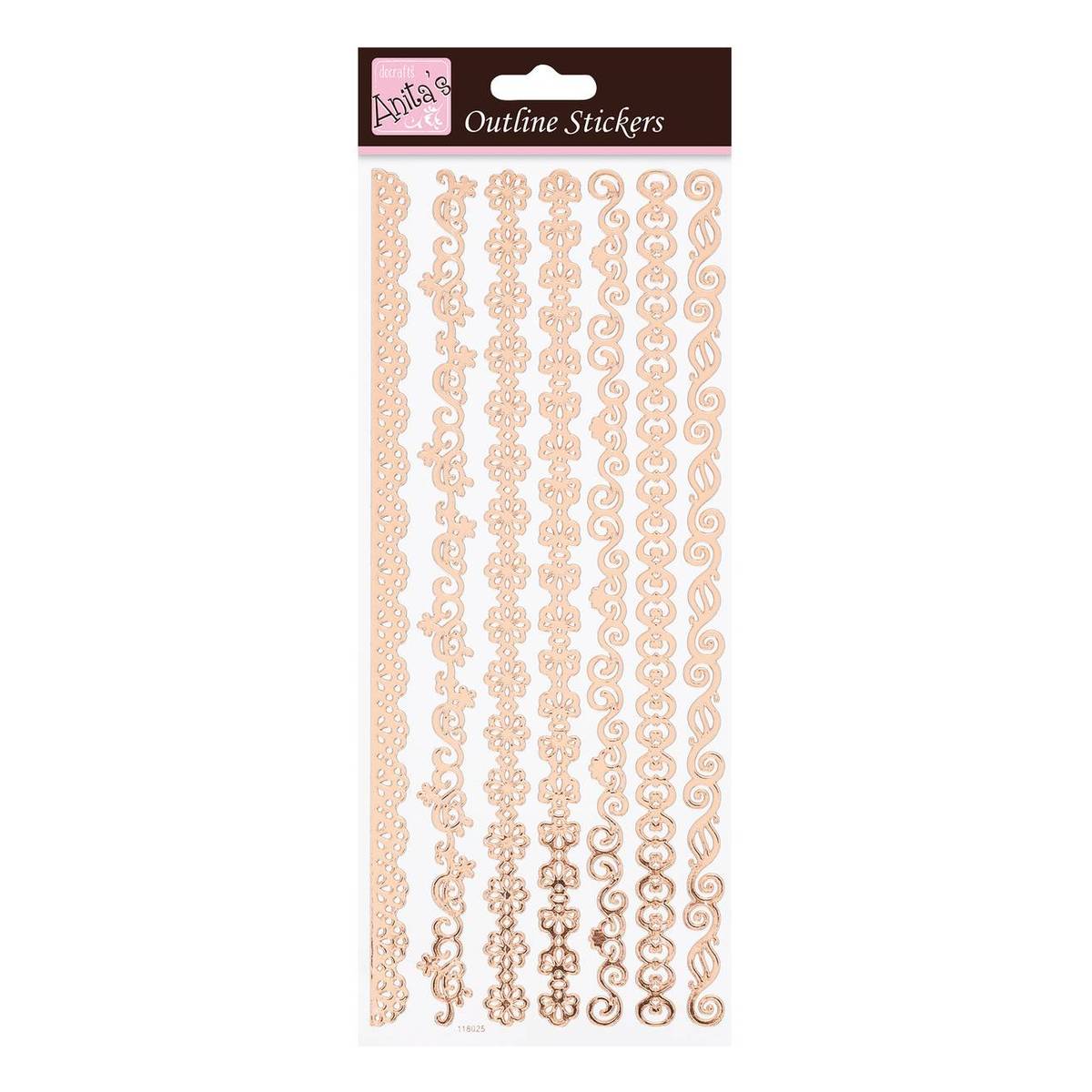 Anita's Large Numbers Outline Stickers - Gold Embossed Peel-Off For Crafts & Cards
