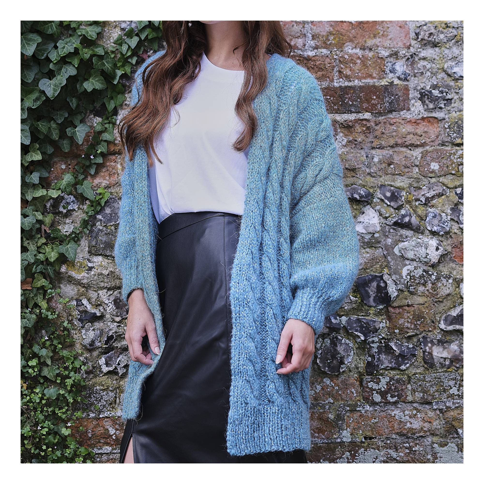 Cable Knit Oversized Cardigan MOSHU Loose Chunky Cable Knit
