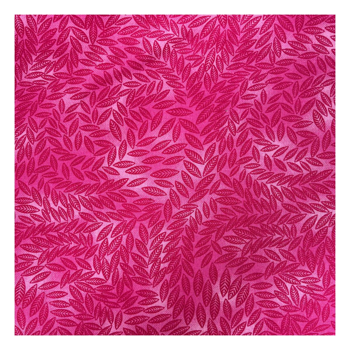 Fuchsia Cotton Textured Leaf Blender Fabric by the Metre