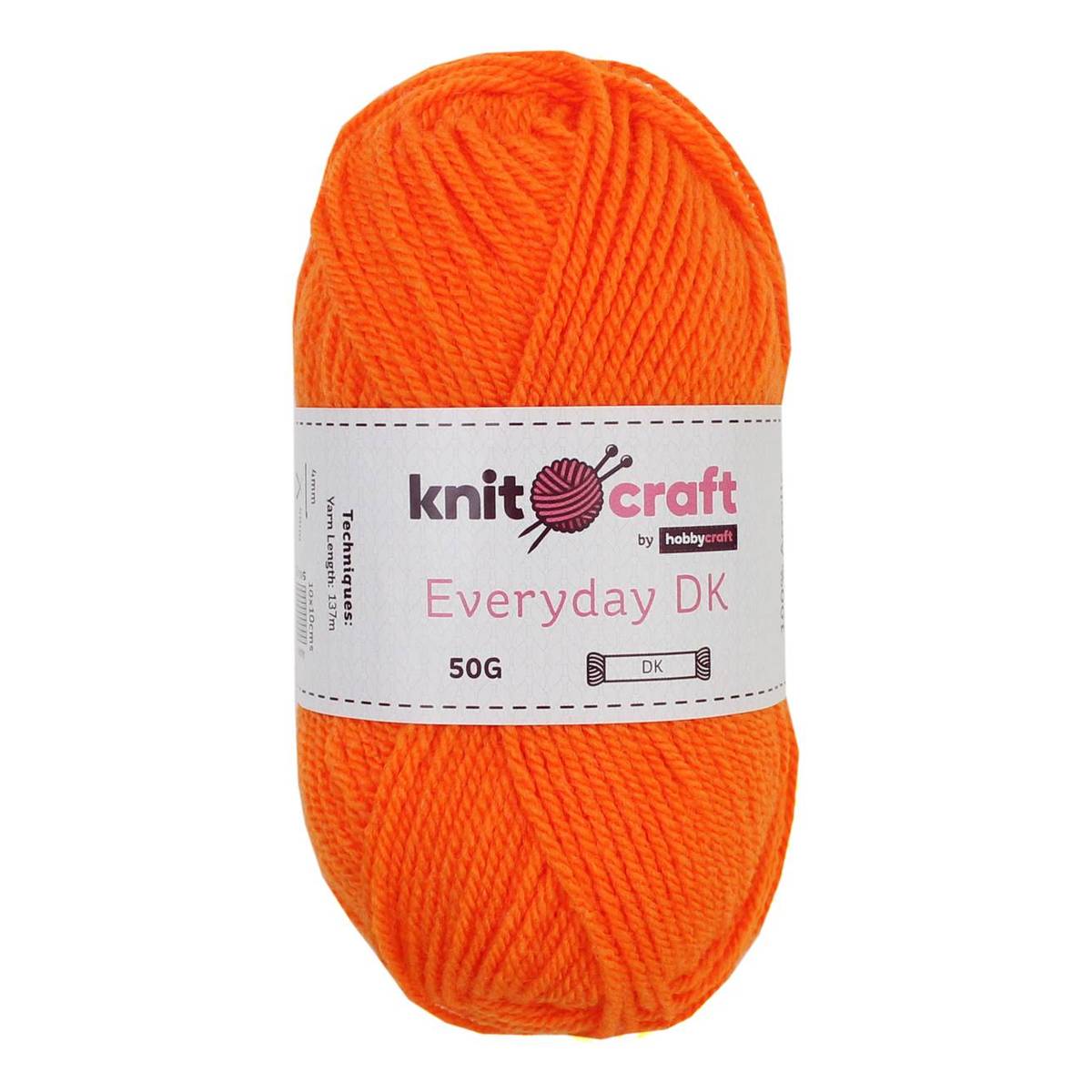 Knitcraft Orange Everyday Chunky Yarn 100g