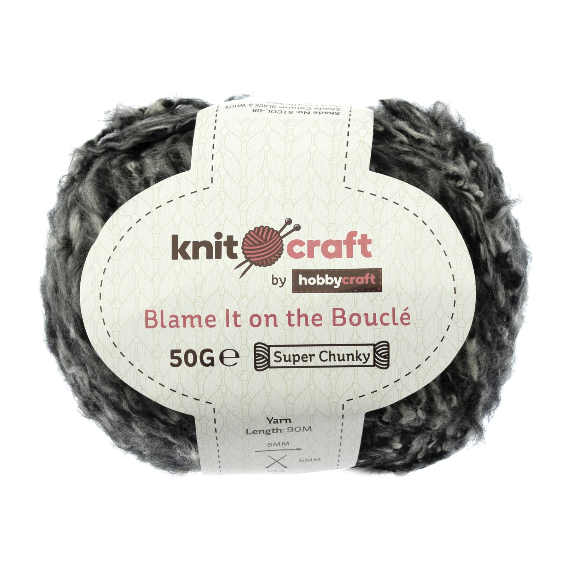 Knitcraft Black and White Blame It on the Bouclé Yarn 50g | Hobbycraft
