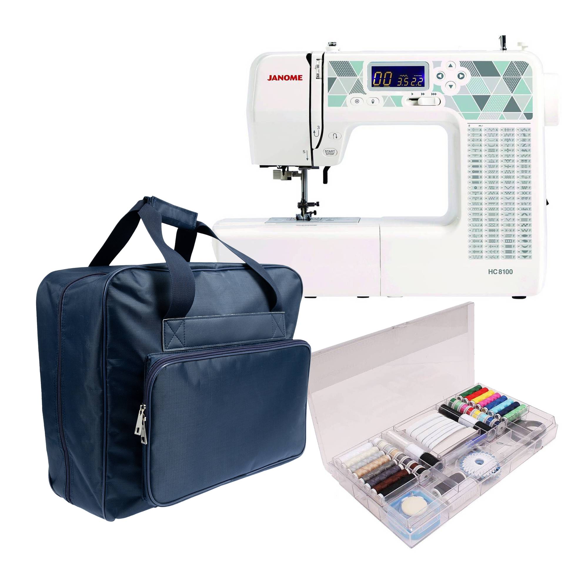 Janome HC8100 Sewing Machine and Accessories Bundle Hobbycraft