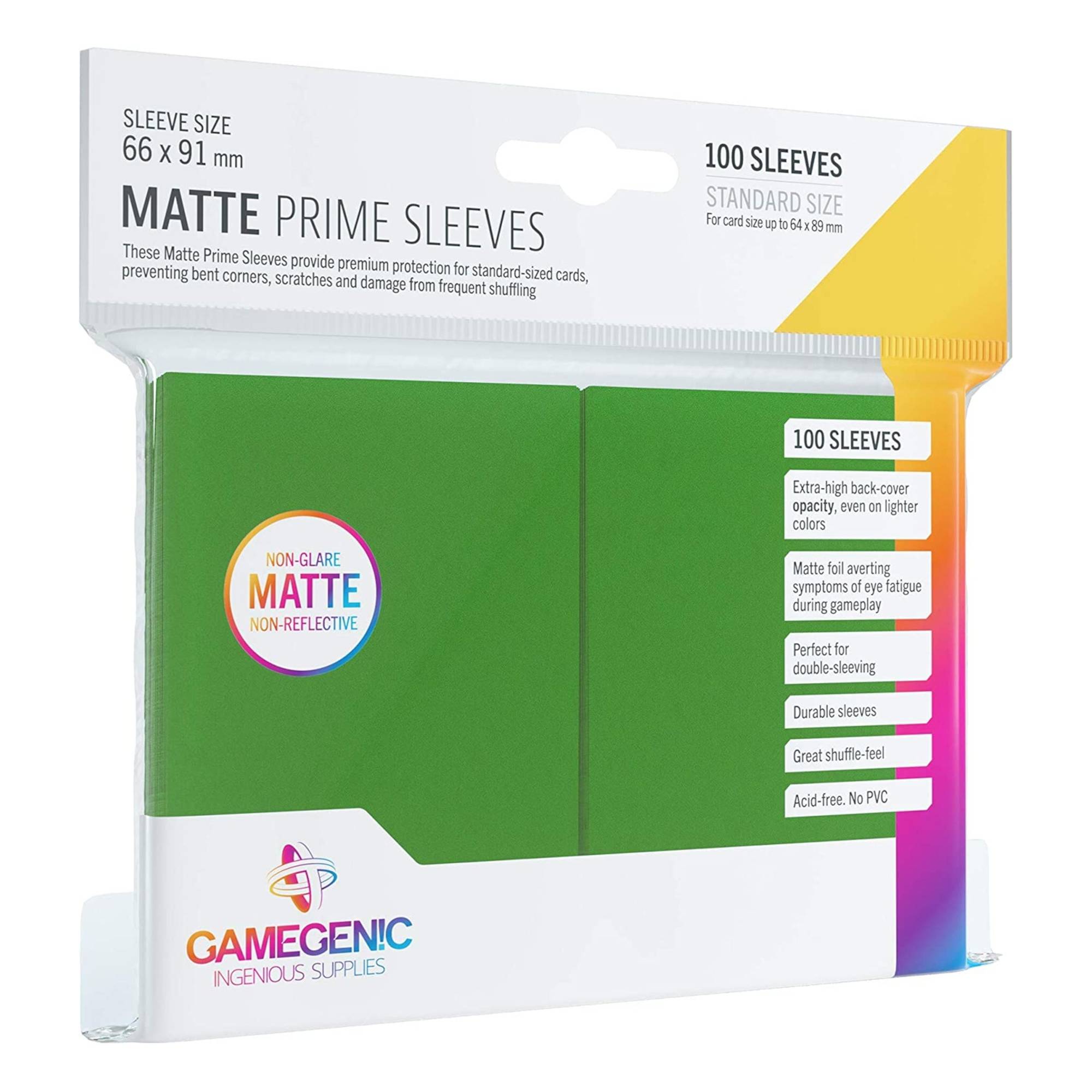 Gamegenic Green Matte Prime Card Sleeves 100 Pack | Hobbycraft