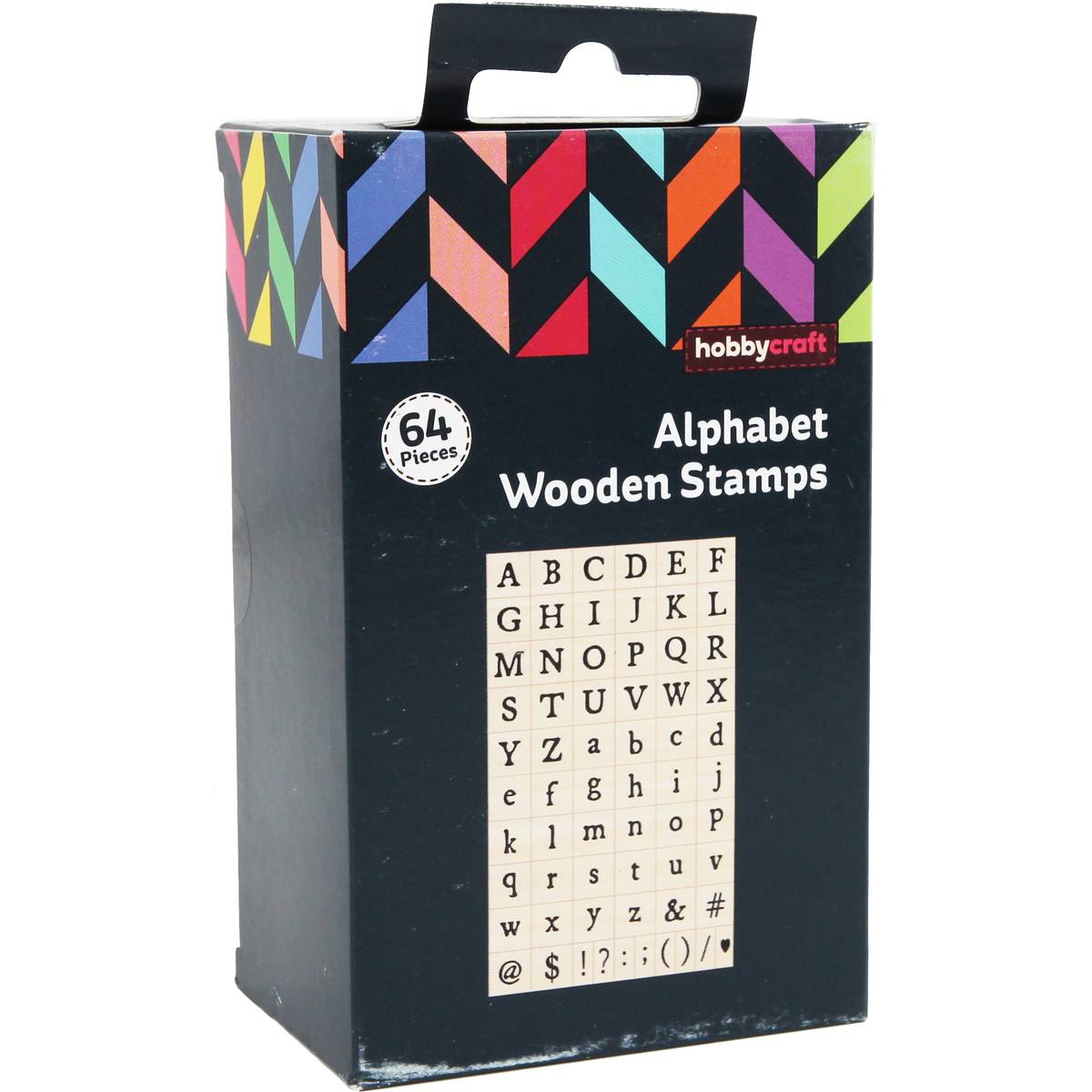 Typewriter Alphabet Wooden Stamp Set 60 Pieces Hobbycraft