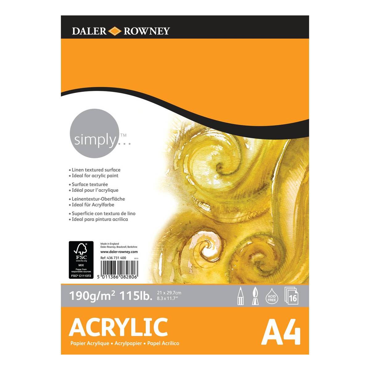 Daler-Rowney Simply Acrylic Pad A4 | Hobbycraft
