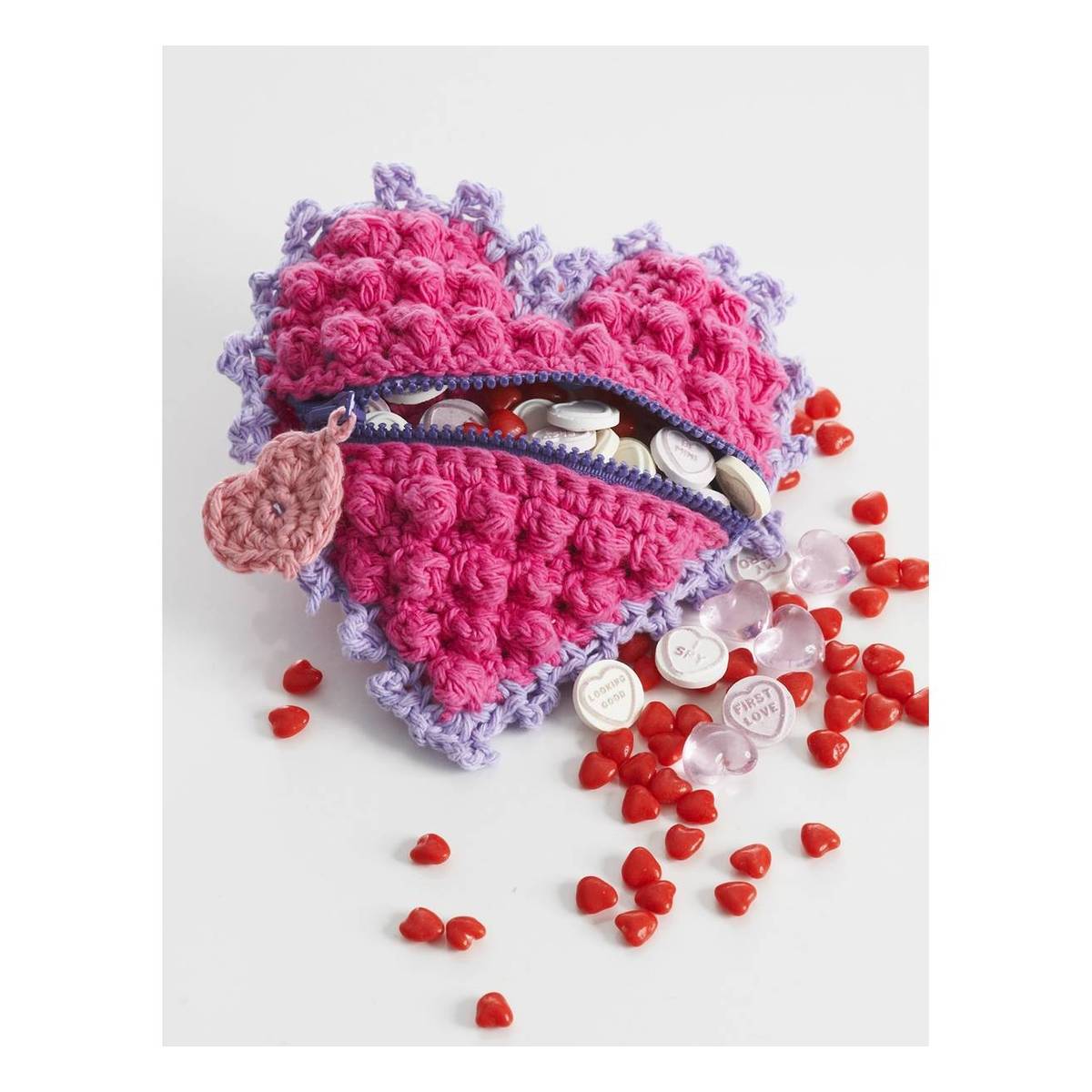 FREE PATTERN Lily Sugar 'n Cream Heart Shaped Candy Bag Hobbycraft