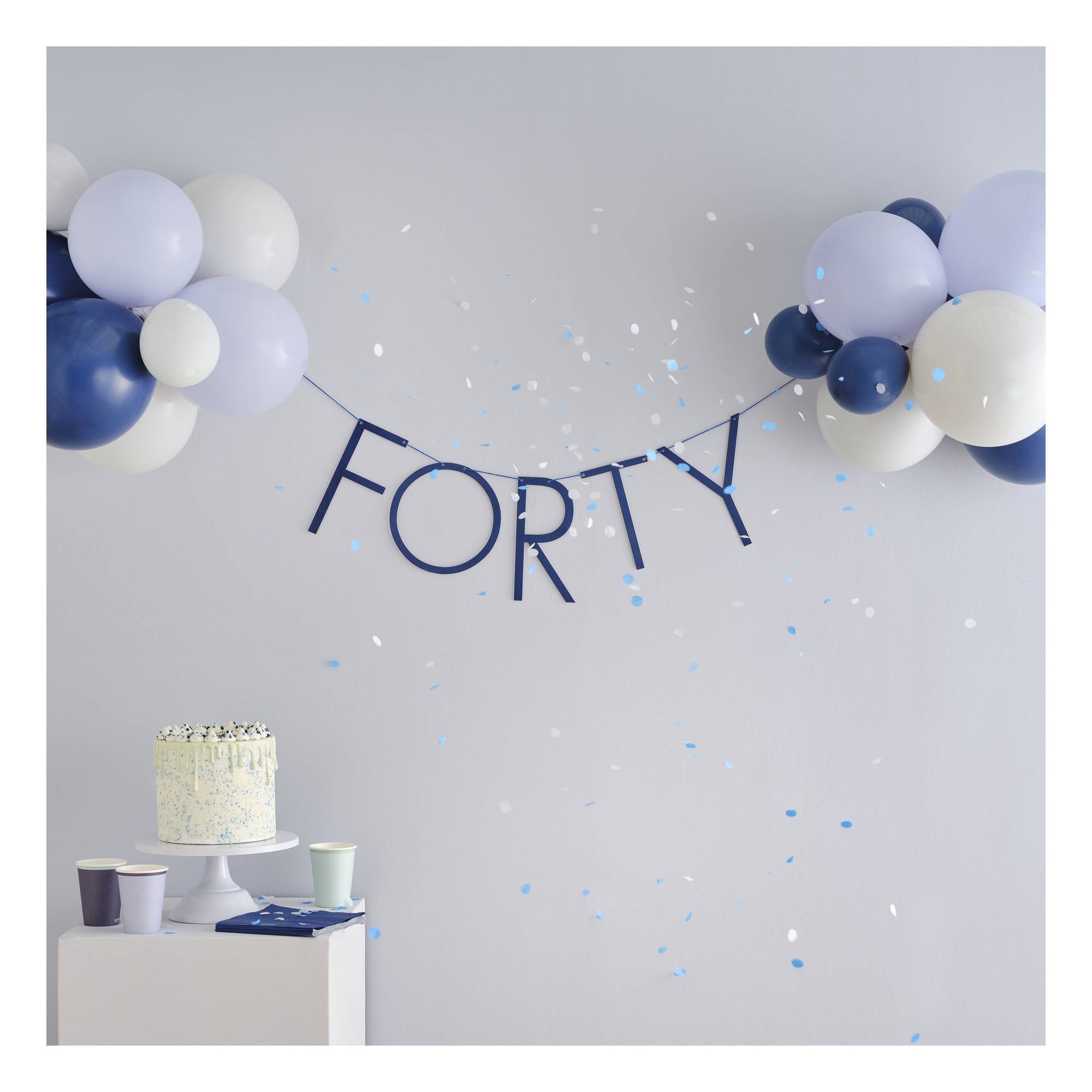 Ginger Ray Navy Forty Balloon Bunting 1.5m Hobbycraft