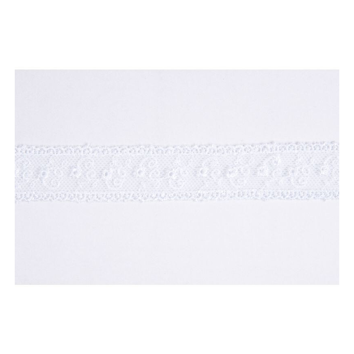 White Embroidered Tulle Lace Trim by the Metre Hobbycraft