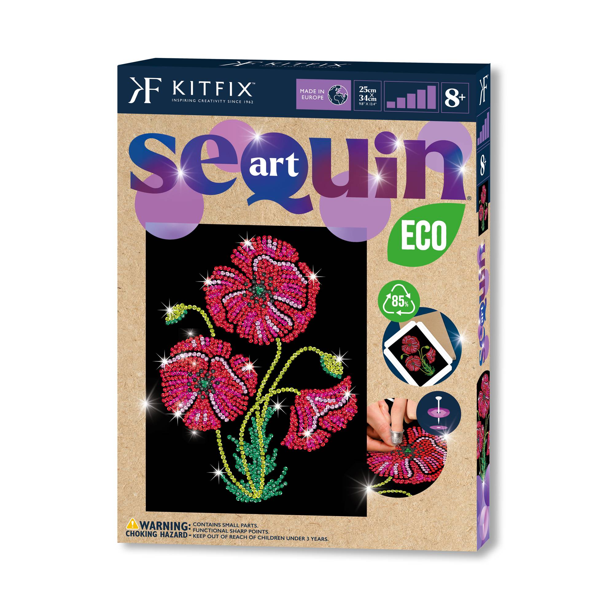 Kit Sequin Art Lys Tigré - Loisir Créatif Avec Paillettes à Fixer, Tableau 27x36 Cm, Pour Ados Et Adultes