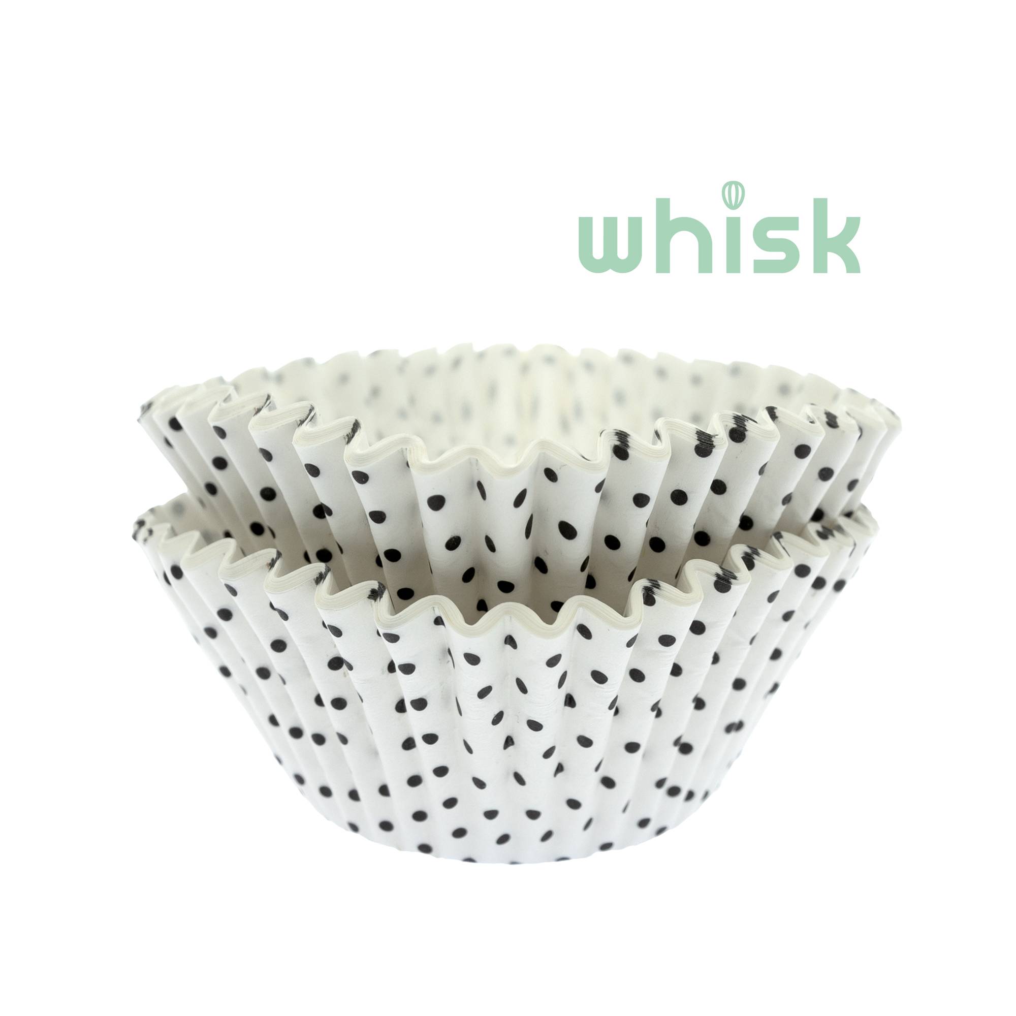 Whisk Black and White Dot Cupcake Cases 50 Pack