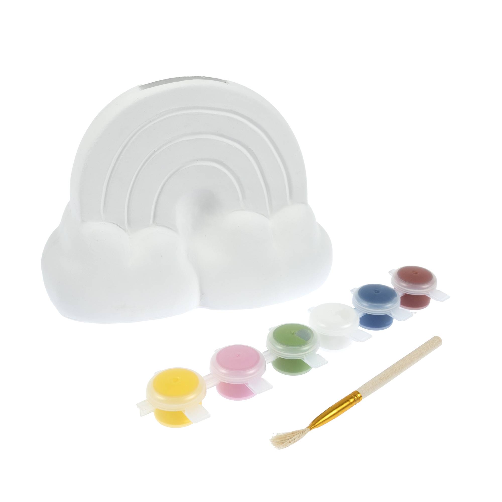 Paint Your Own Rainbow and Clouds Money Box | Hobbycraft