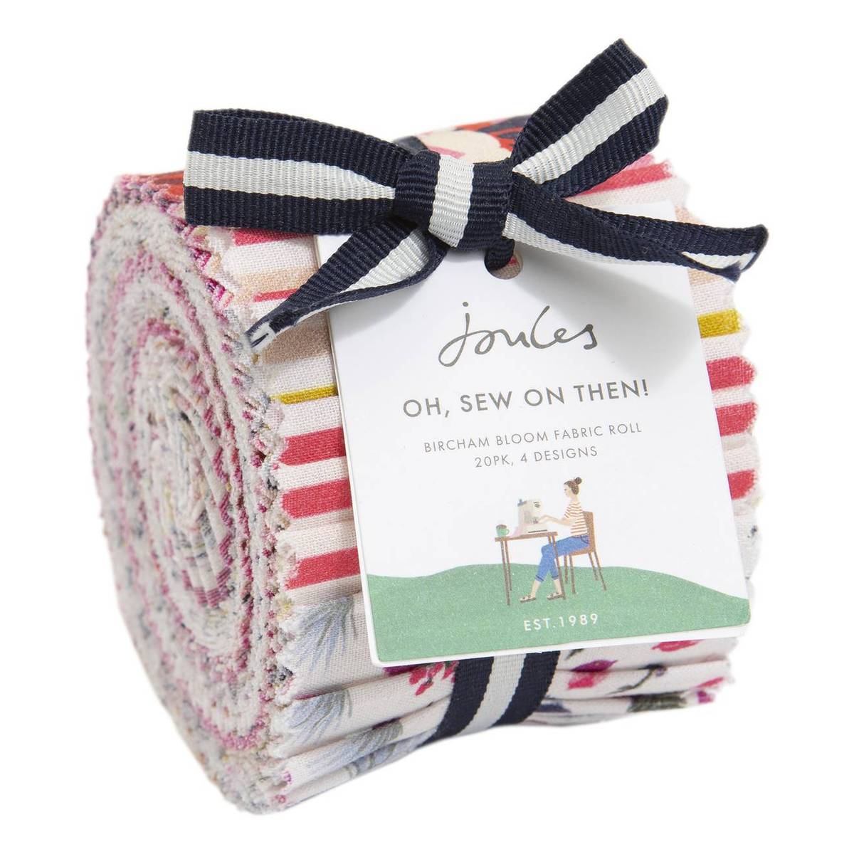 Joules Bircham Bloom Rolled Cotton Fabric Strips 20 Pack Hobbycraft