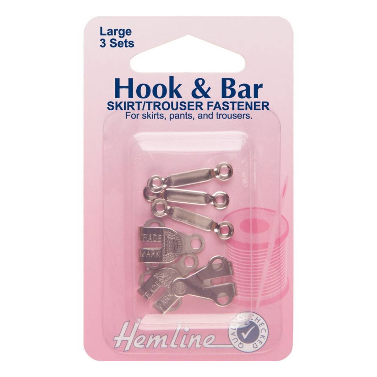 9mm Trouser Hook and Bar Fasteners  Silver  Trimming Shop