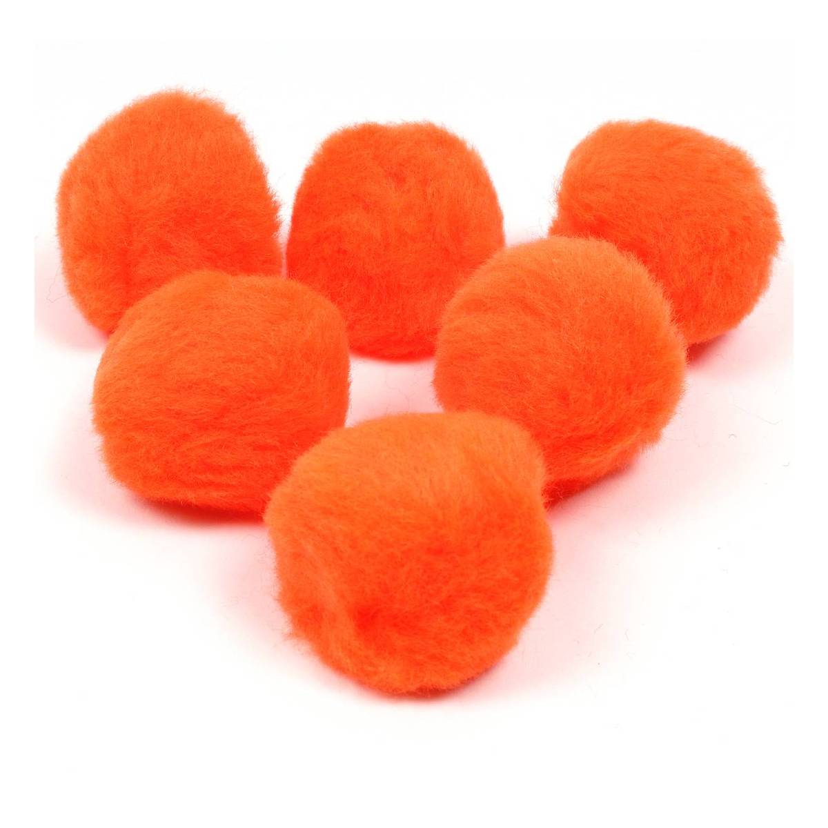 Orange Pom Poms 5cm 6 Pack Hobbycraft