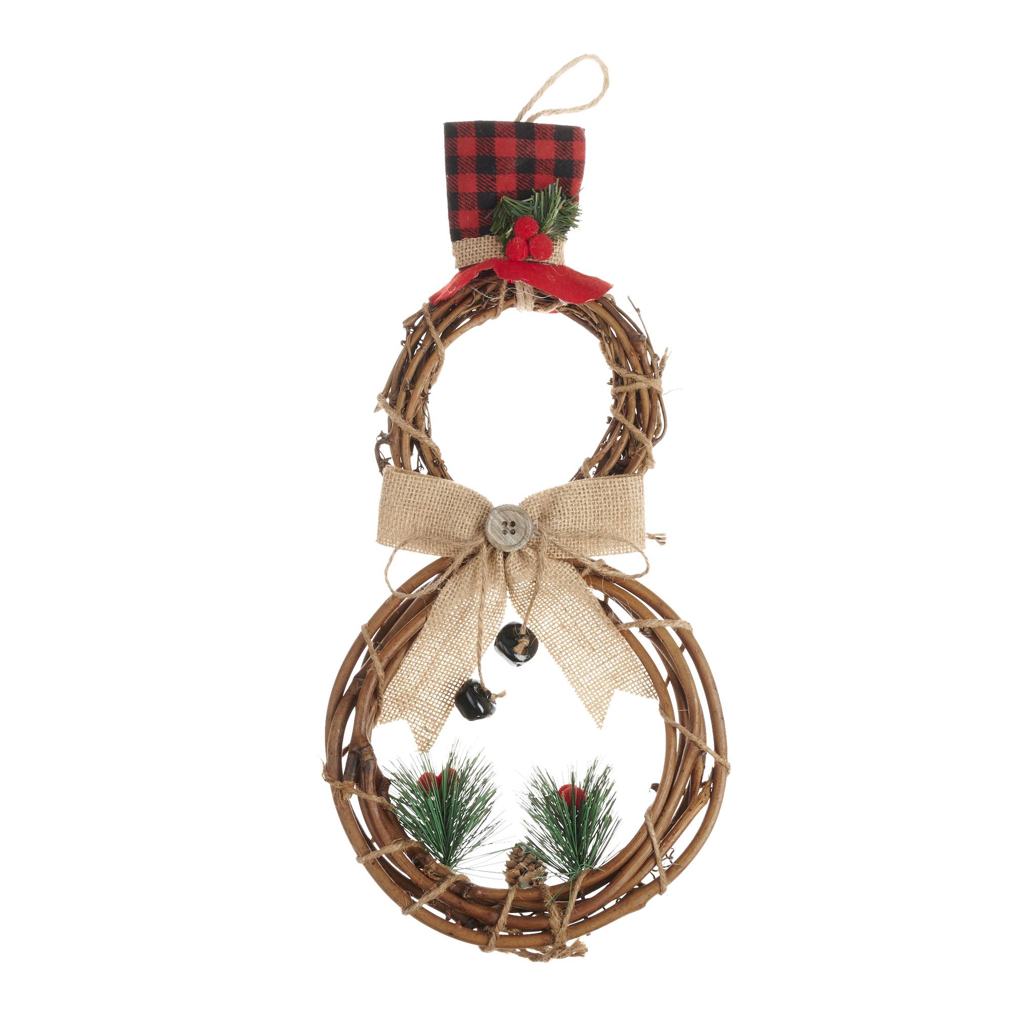 Snowman Rattan Wreath 44cm Hobbycraft
