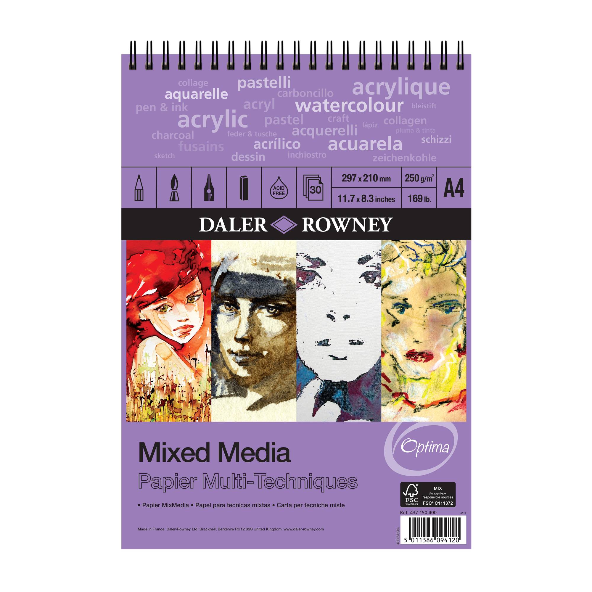 DalerRowney Mixed Media Sketchbook A4 Hobbycraft