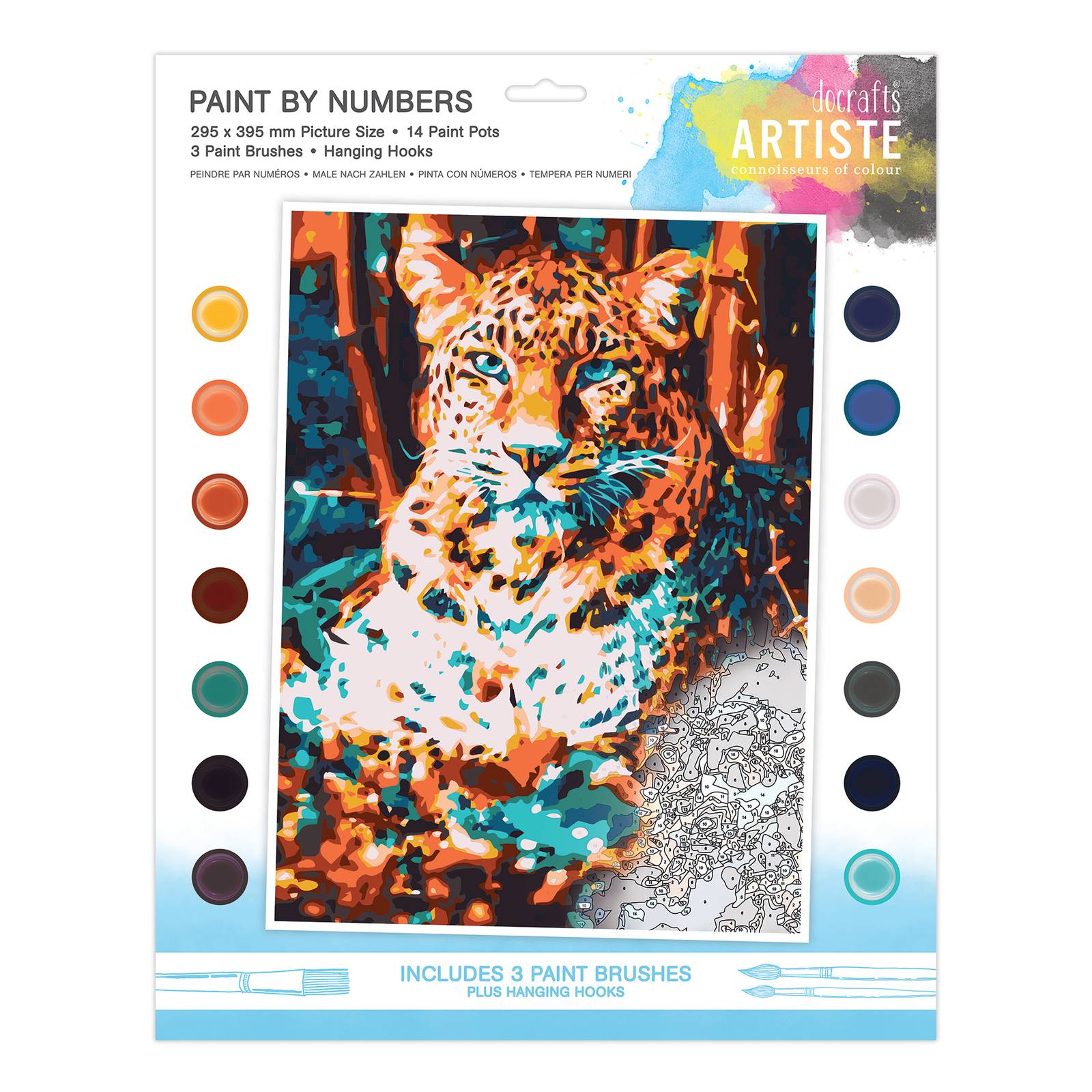 Artiste Resting Leopard Paint by Numbers Hobbycraft