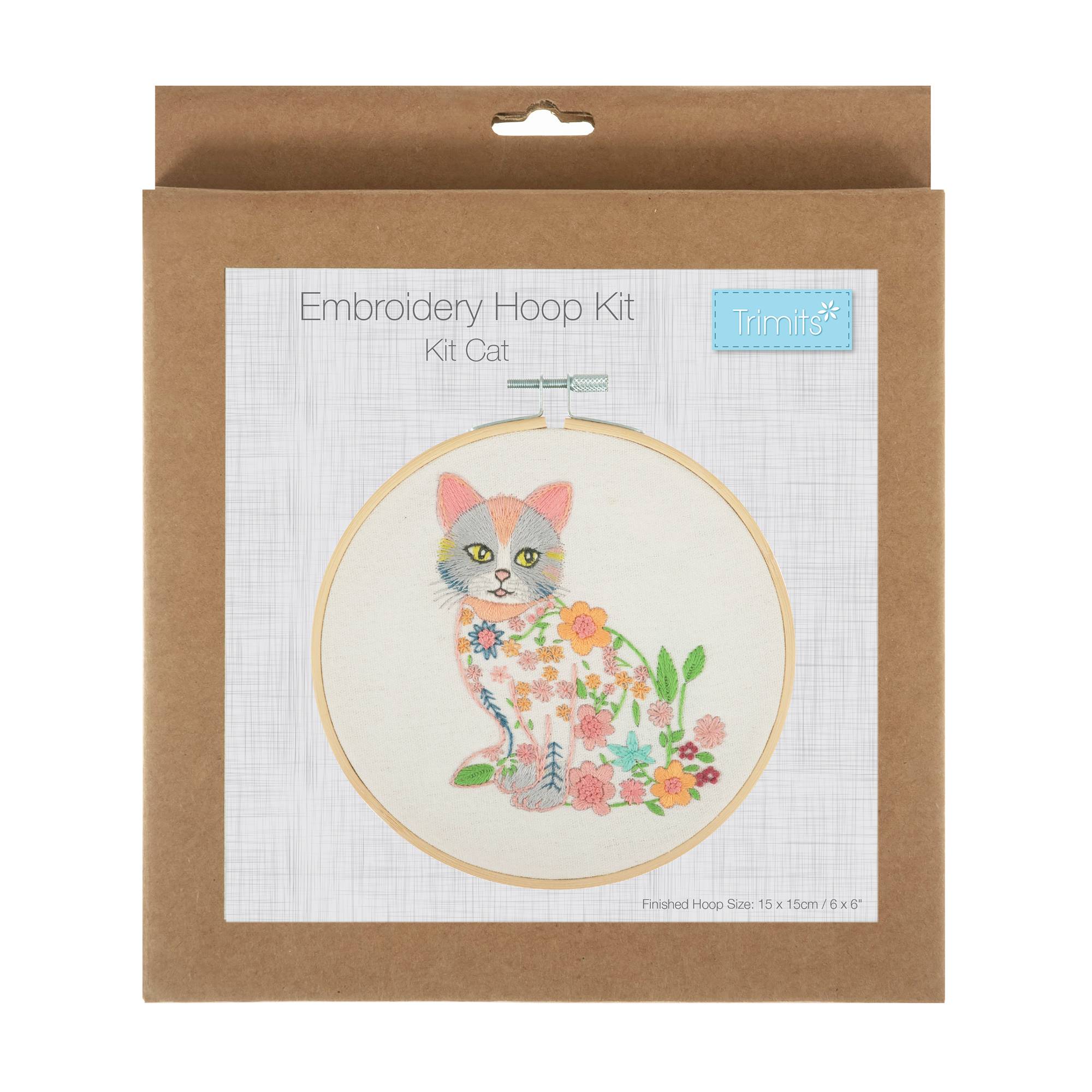 Trimits Cat Embroidery Hoop Kit Hobbycraft