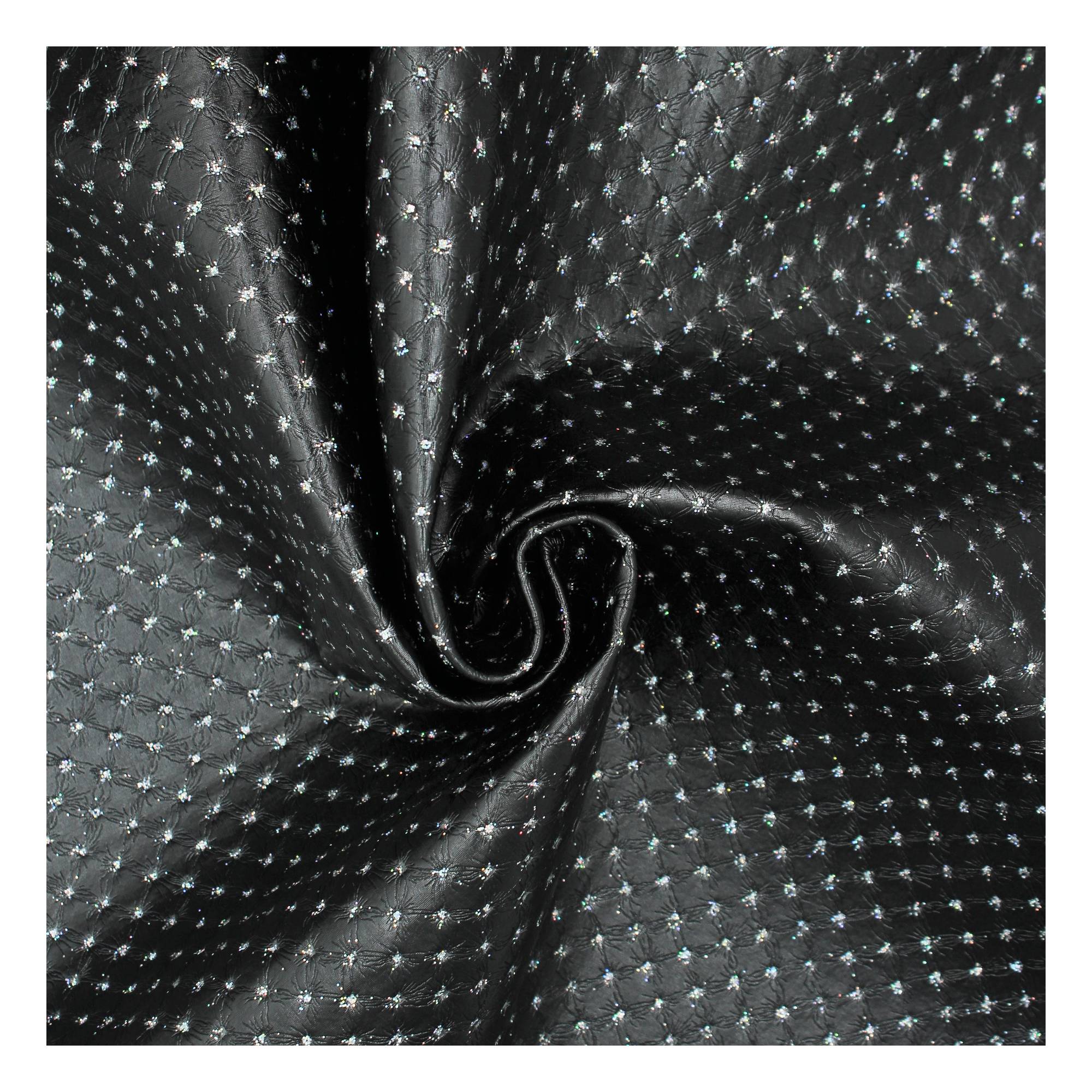 Black Glitter Vinyl Fabric by the Metre Hobbycraft