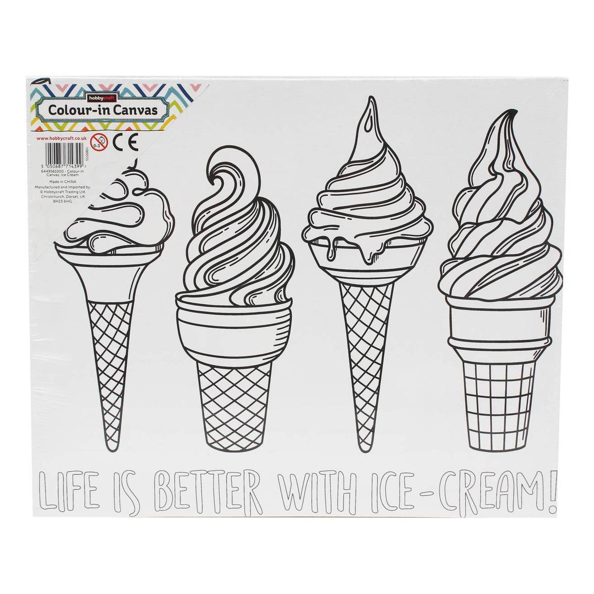 Ice Cream Colour-In Canvas | Hobbycraft