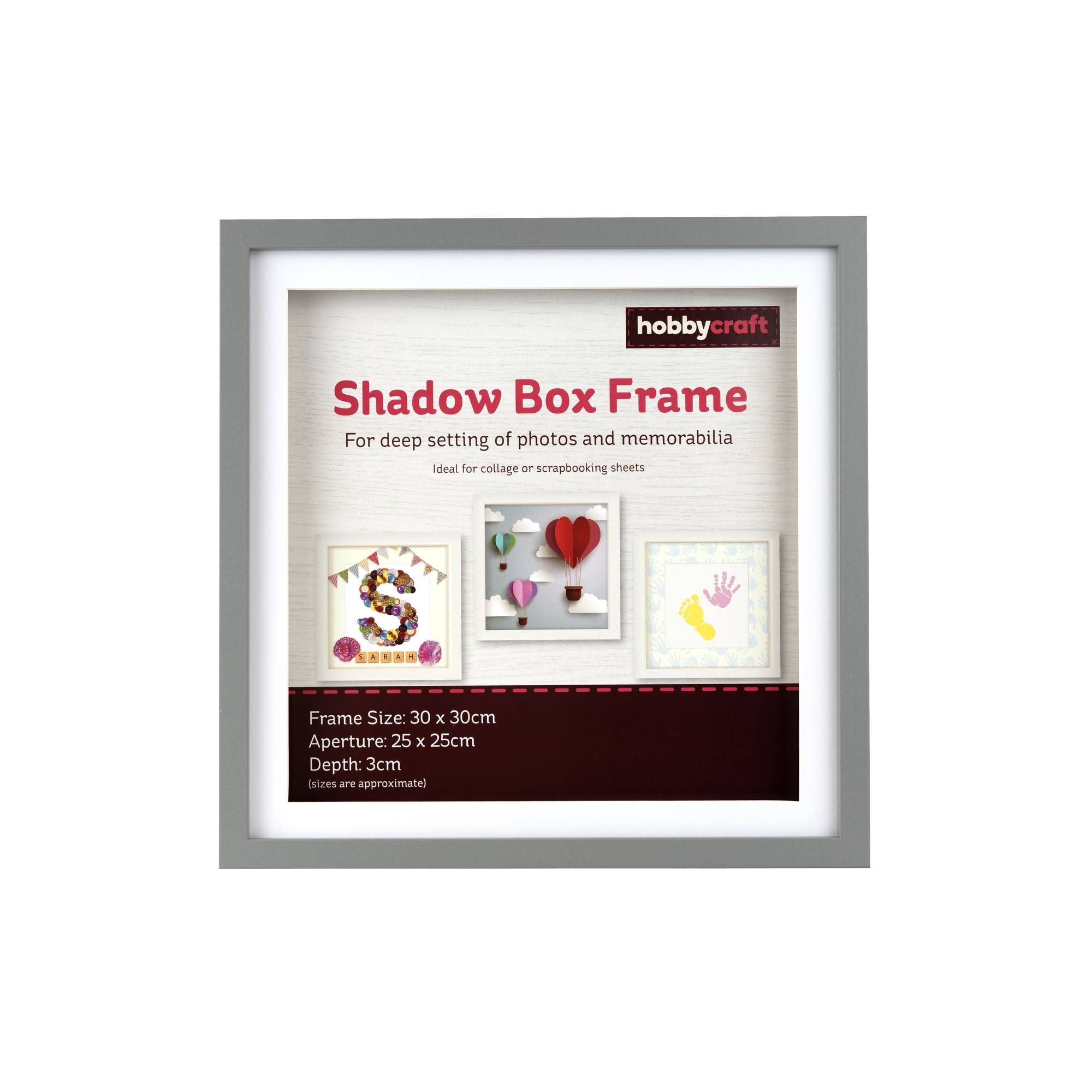 Grey Shadow Box Frame 30cm x 30cm