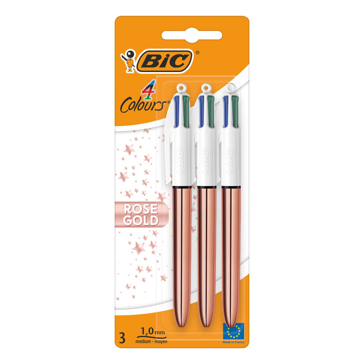 BIC 4 Colours Rose Gold Pens 3 Pack Hobbycraft