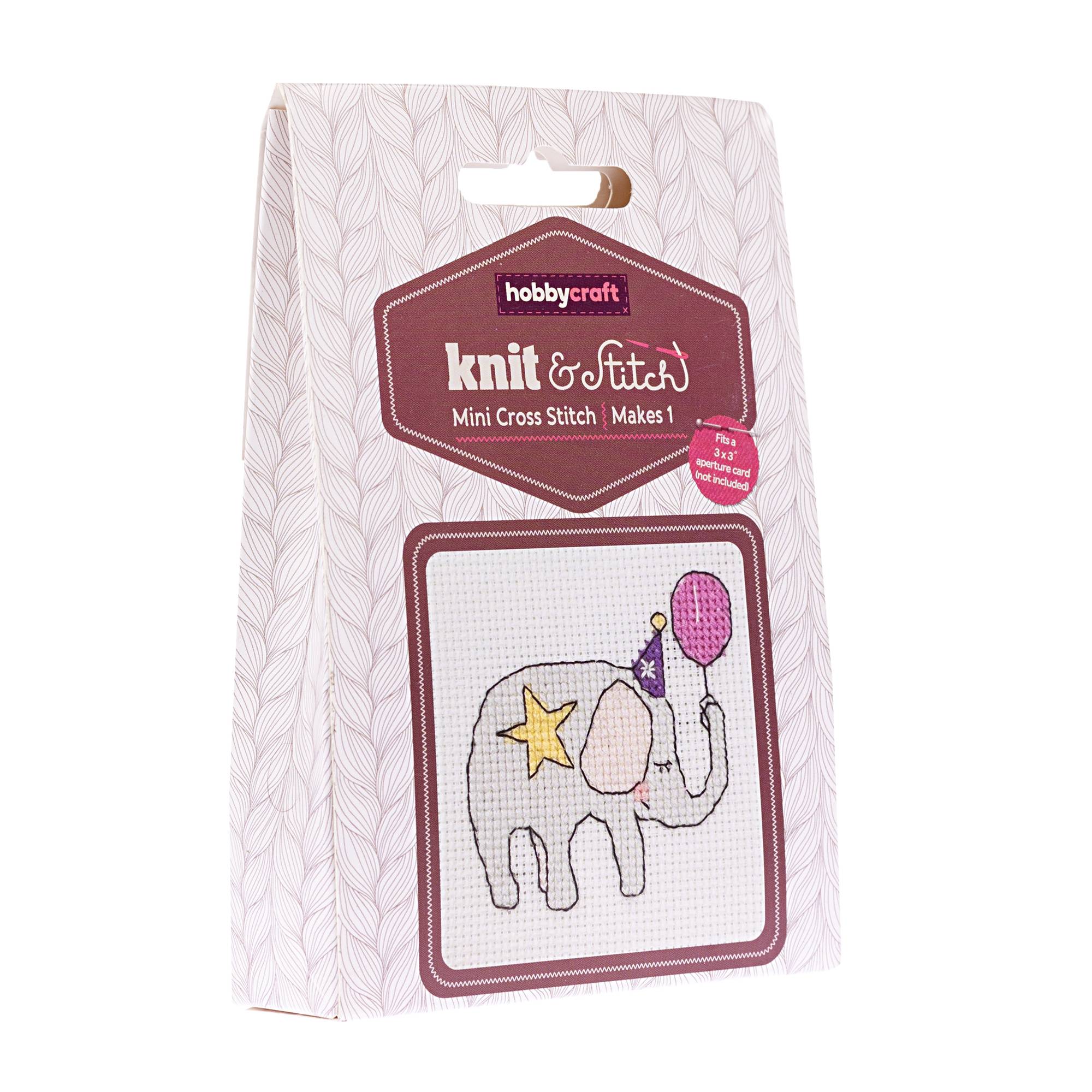 Elephant Mini Cross Stitch Kit Hobbycraft