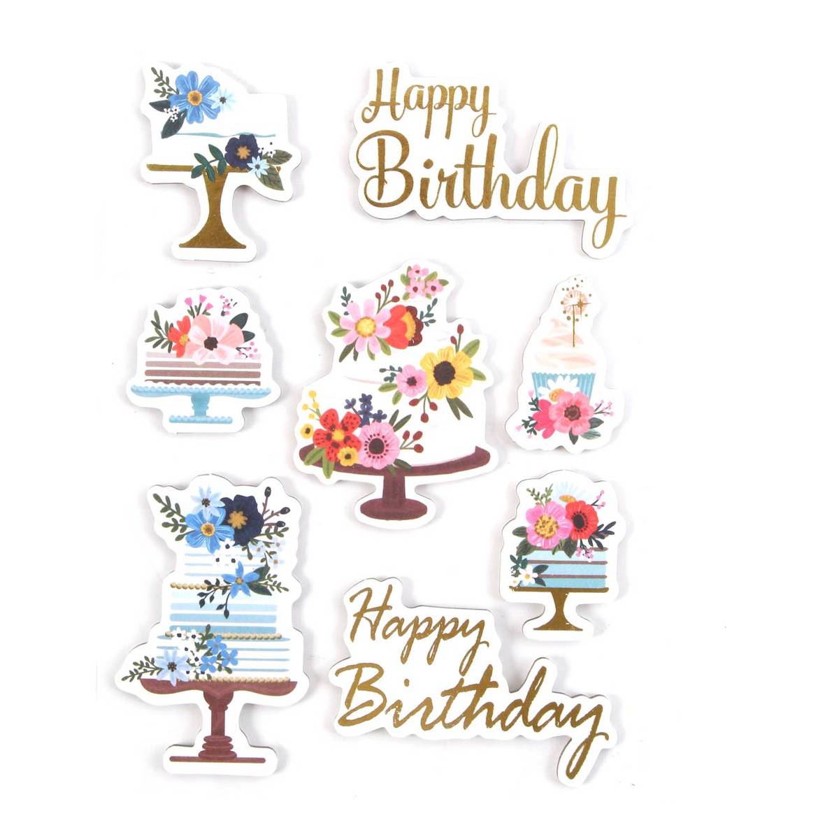 Premium Vector | Cute cartoon birthday cake sticker set