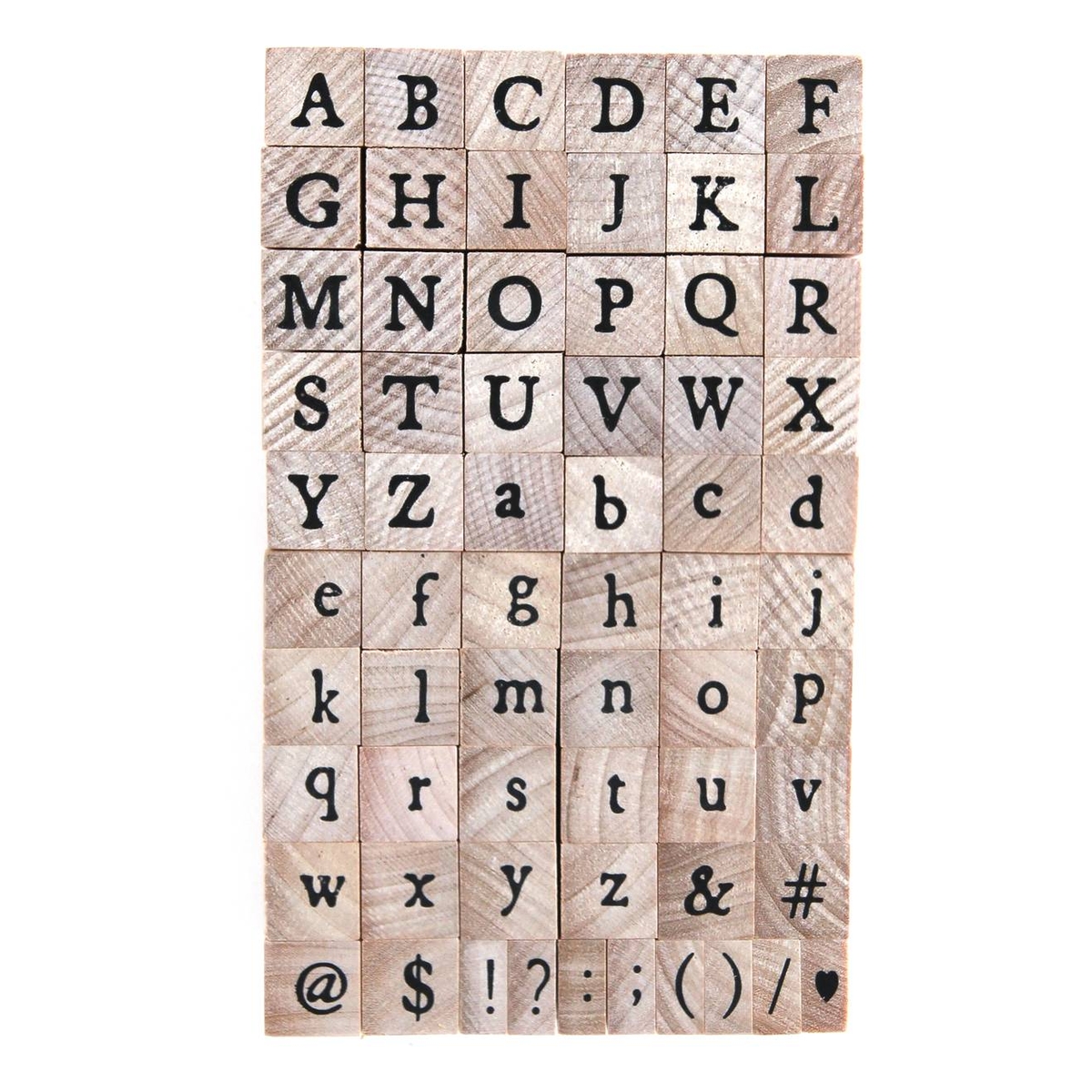 Typewriter Alphabet Wooden Stamp Set 60 Pieces Hobbycraft