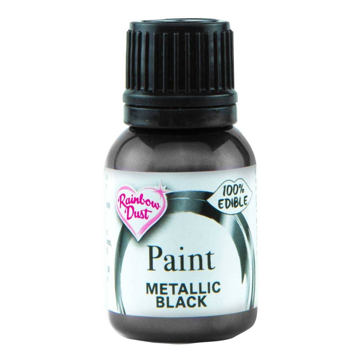 Rainbow Dust Metallic Black Food Paint 25ml Hobbycraft
