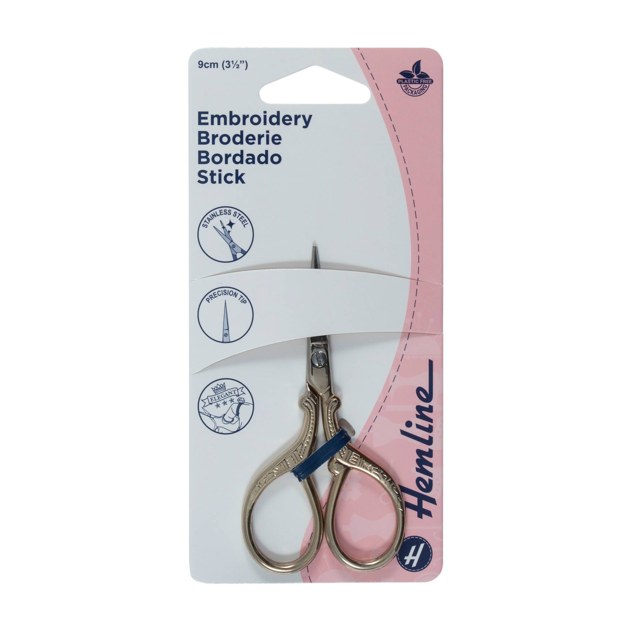 Hemline Gold Deluxe Embroidery Scissors 9cm Hobbycraft