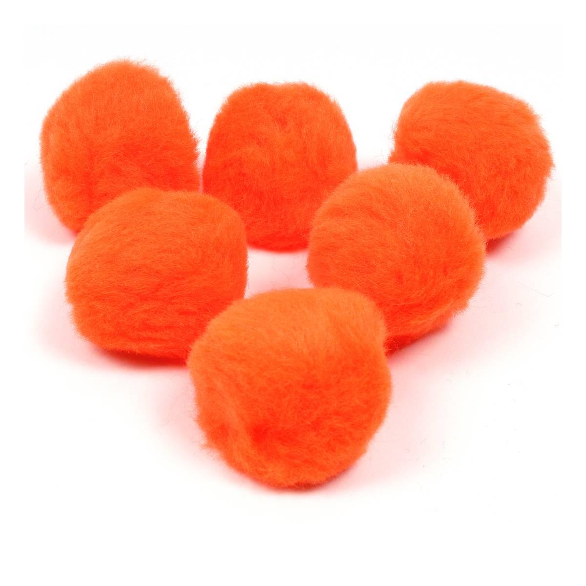 Orange Pom Poms 5cm 6 Pack