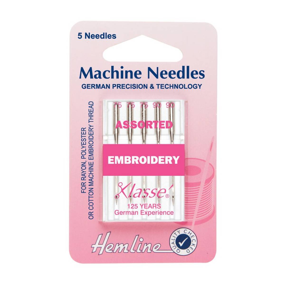 Hemline Mixed Embroidery Machine Needles 5 Pack Hobbycraft
