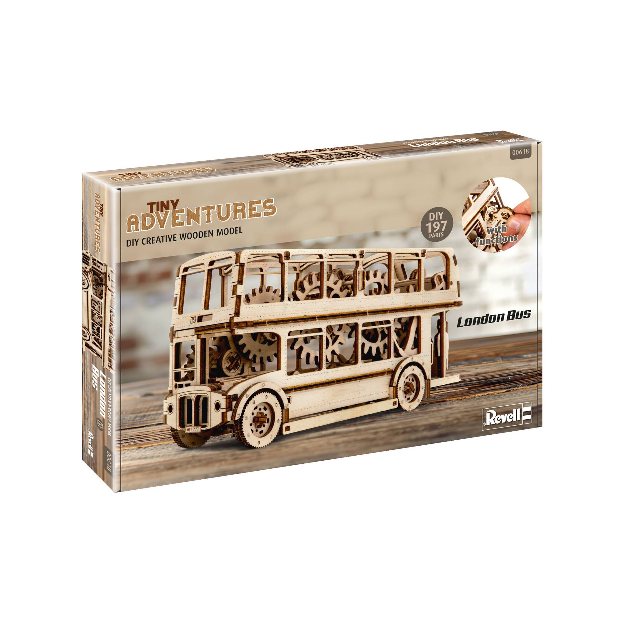 Revell Tiny Adventures London Bus Wooden Model Kit | Hobbycraft