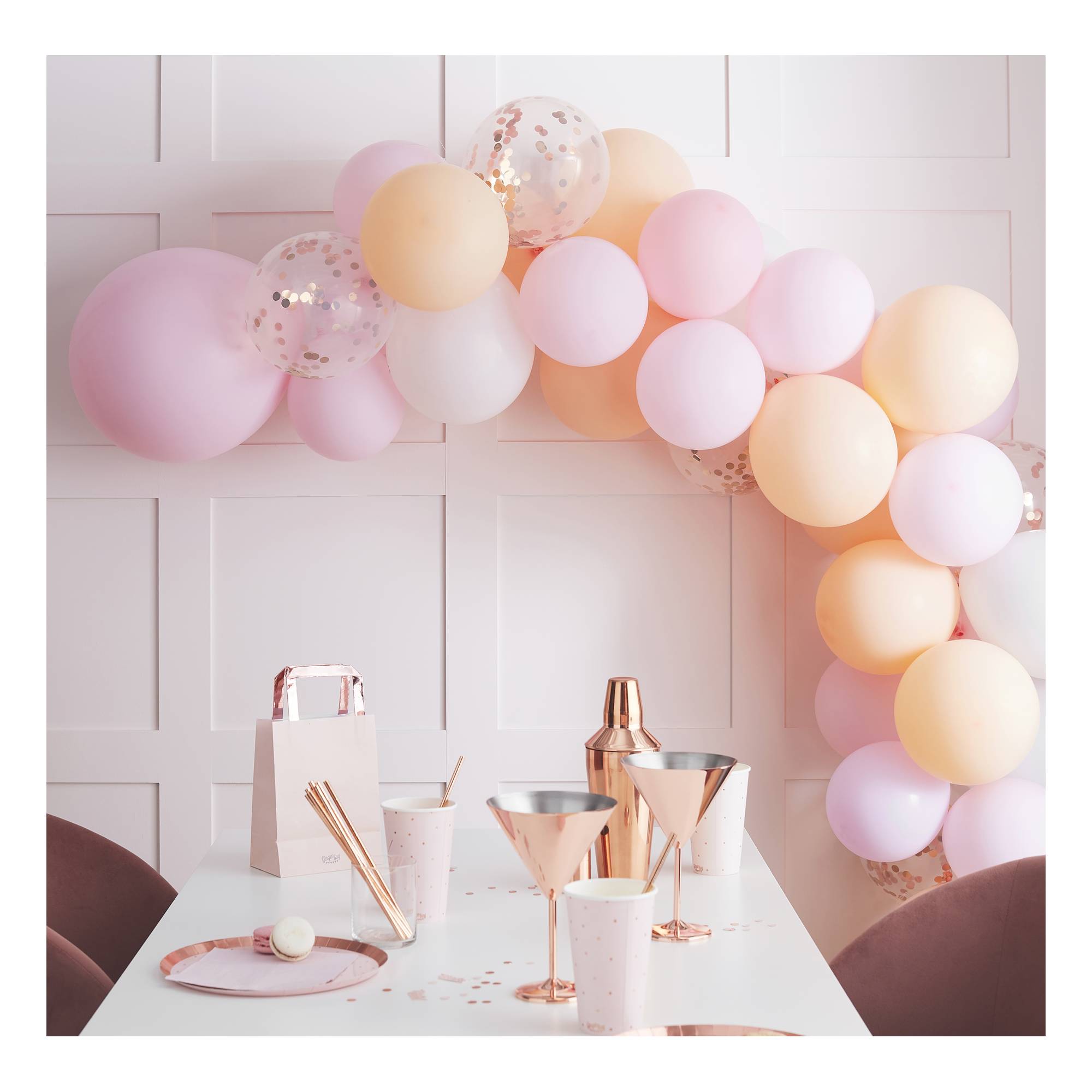 Ginger Ray Peach and Pink Balloon Arch Garland Kit Hobbycraft