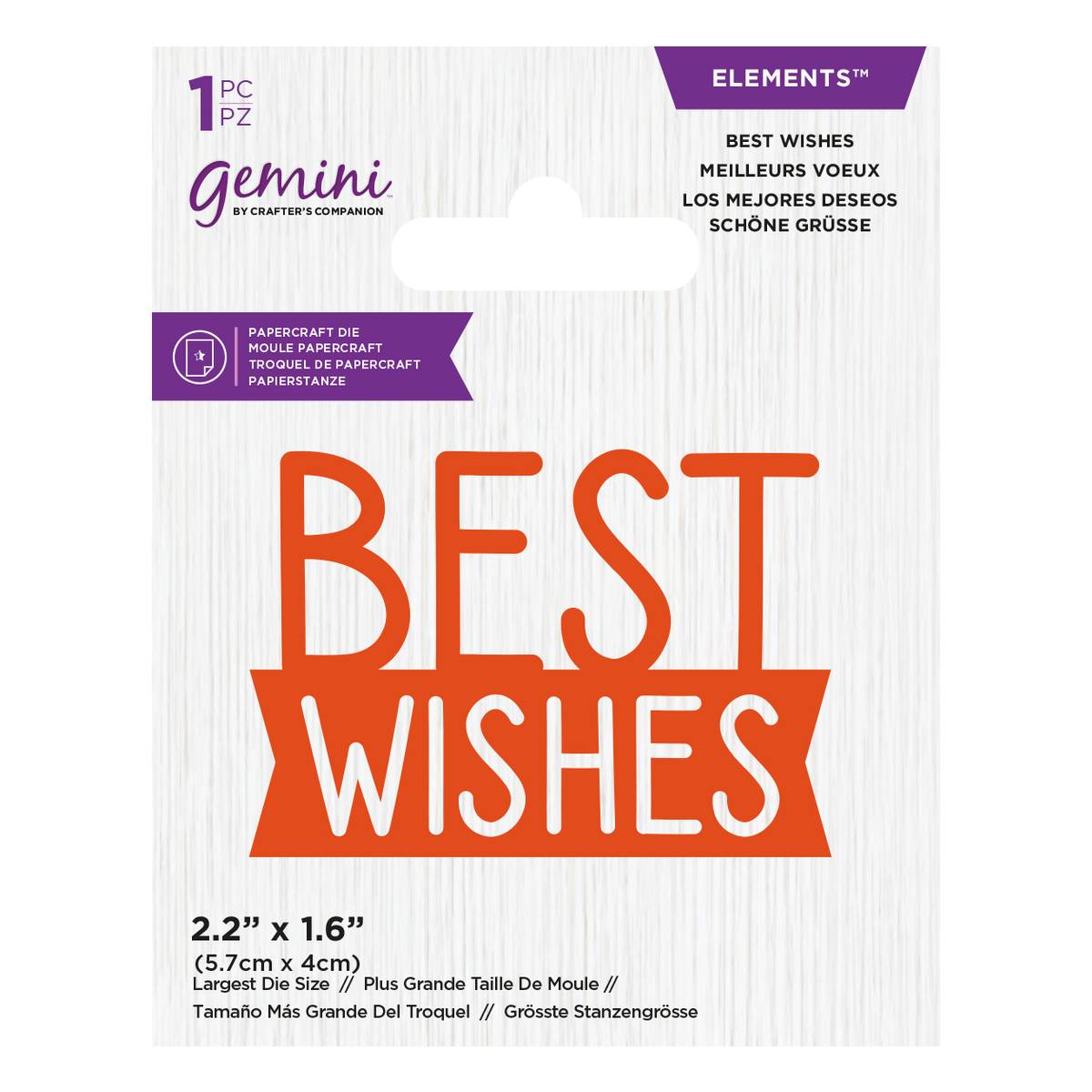 Gemini Mini Best Wishes Die 5.7cm x 4cm
