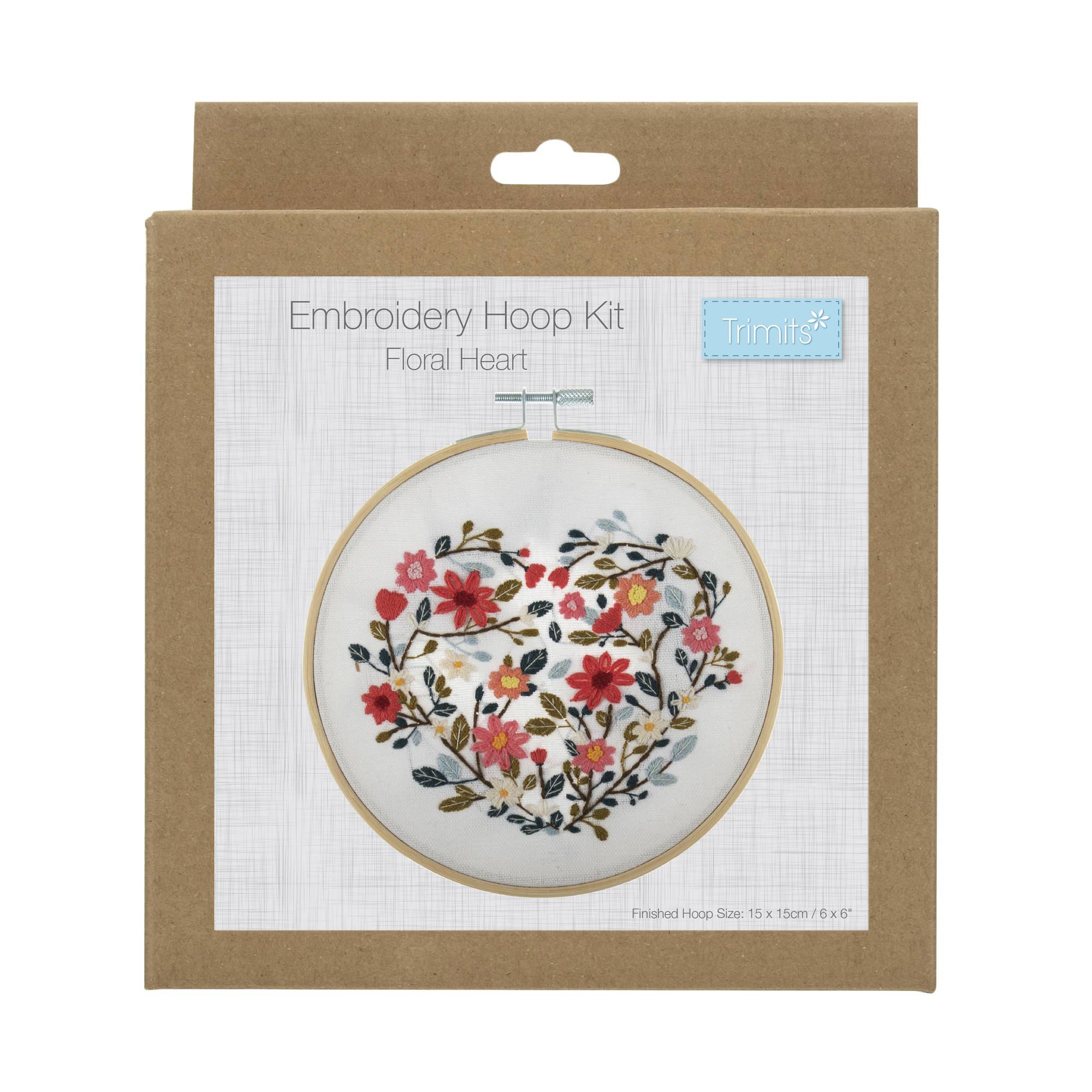 Trimits Floral Heart Embroidery Hoop Kit Hobbycraft