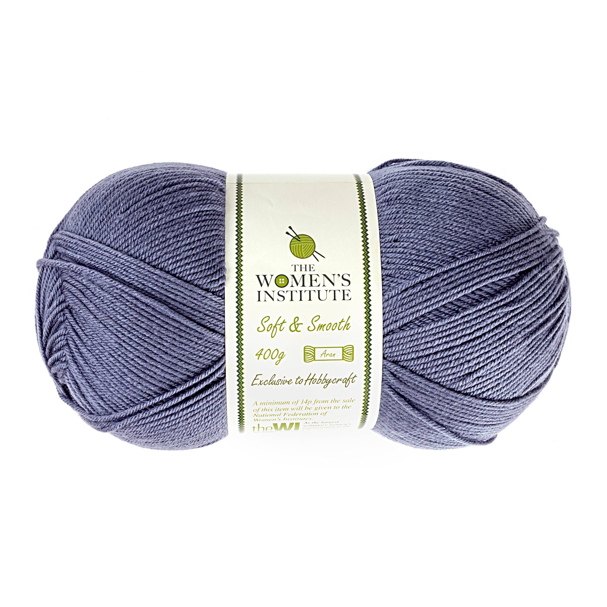 Women's Institute Blue and Grey Soft and Smooth Aran Yarn 400g