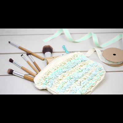 How to Sew a Ruffled Ribbon Makeup Bag | Hobbycraft
