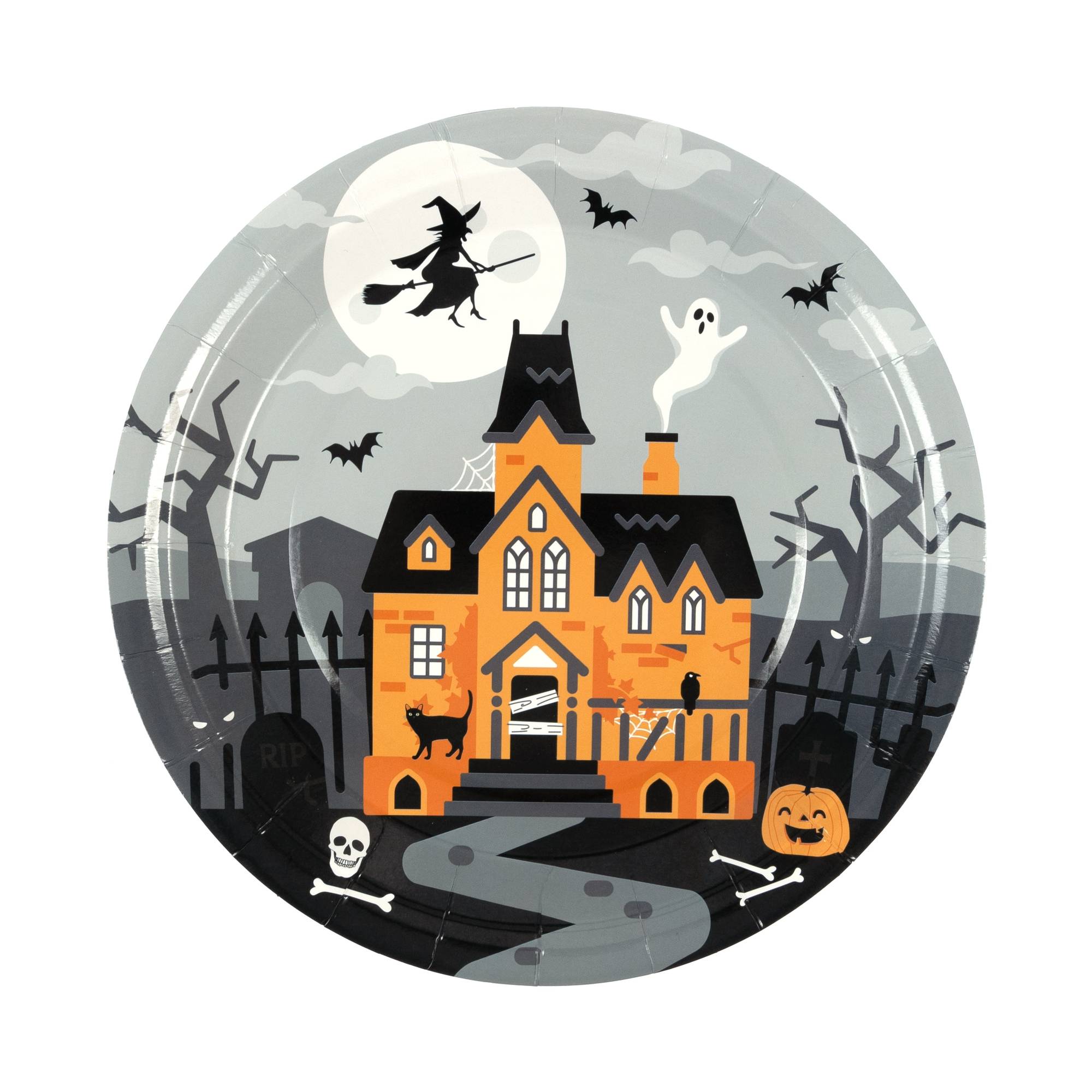 Haunted House Paper Plates 10 Pack Hobbycraft